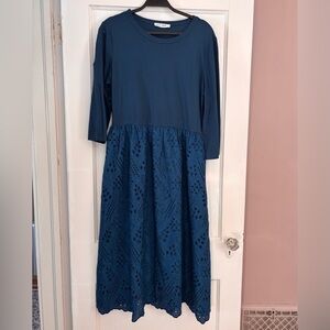 Grace Karin Teal Long Sleeve Dress